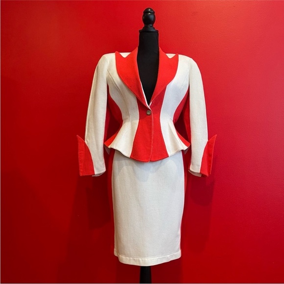 Thierry Mugler Jackets & Blazers - Thierry Mugler Red and White Ensemble